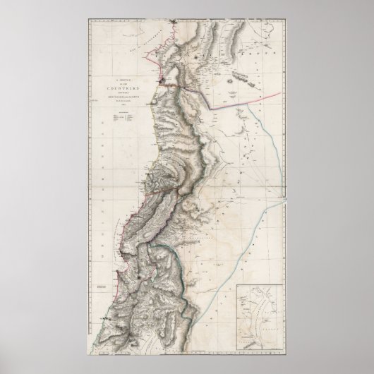 1814 Heilige Land Map Poster (Voorkant)