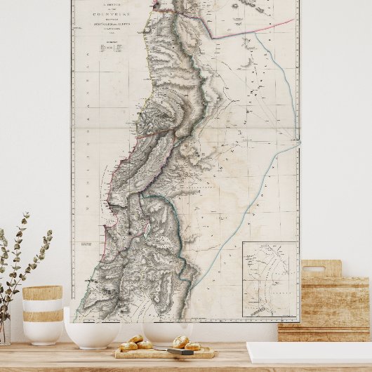 1814 Heilige Land Map Poster (Keuken)