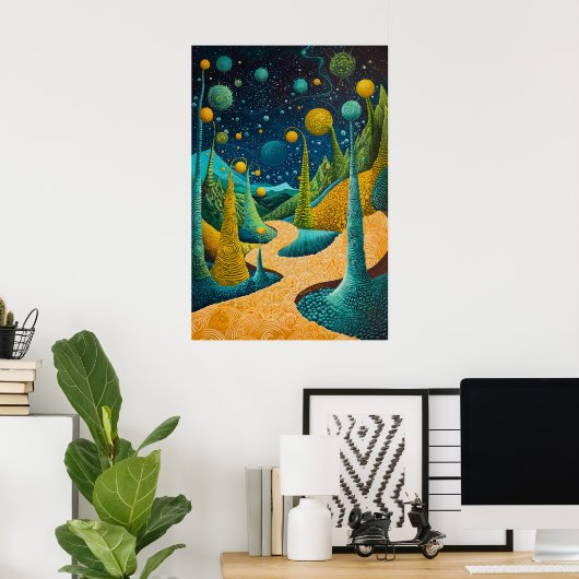 1815 Cosmic Surrealist Dreamscape Poster (Thuiskantoor)