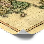 1815 Kaart van Korea en Japan Poster (Hoek)