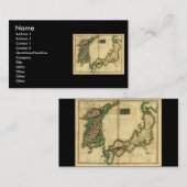 1815 Kaart van Korea en Japan Visitekaartje (Voorkant / Achterkant)