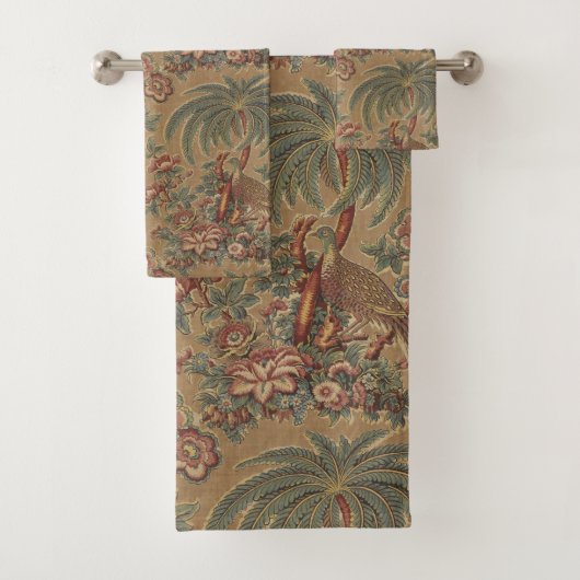 1815  vogelboom bloemenpatroon bad handdoek (Insitu)