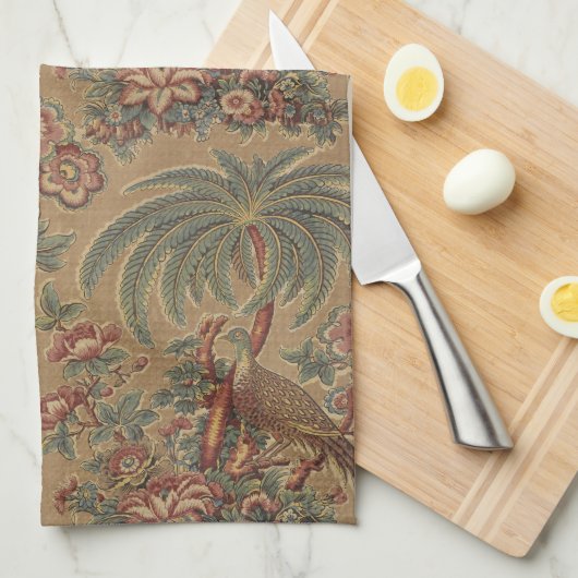 1815  vogelboom bloemenpatroon theedoek (Quarter Fold)