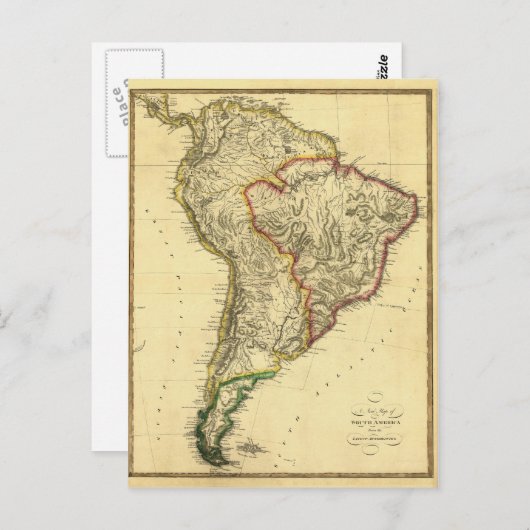 1817 Kaart van Zuid-Amerika (Voorkant / Achterkant)