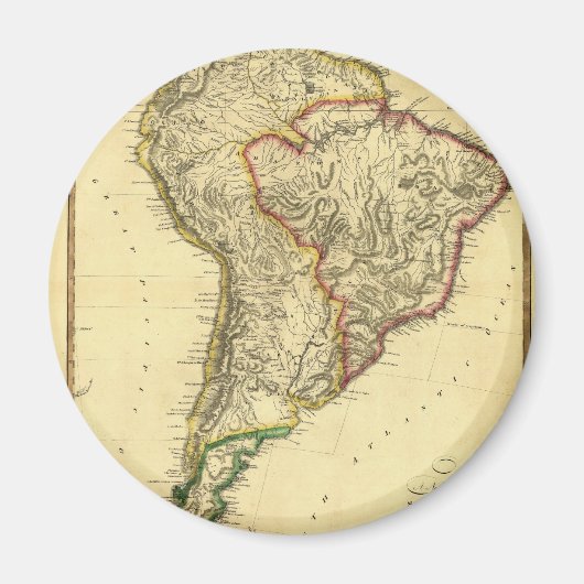 1817 Kaart van Zuid-Amerika Magneet (Voorkant)