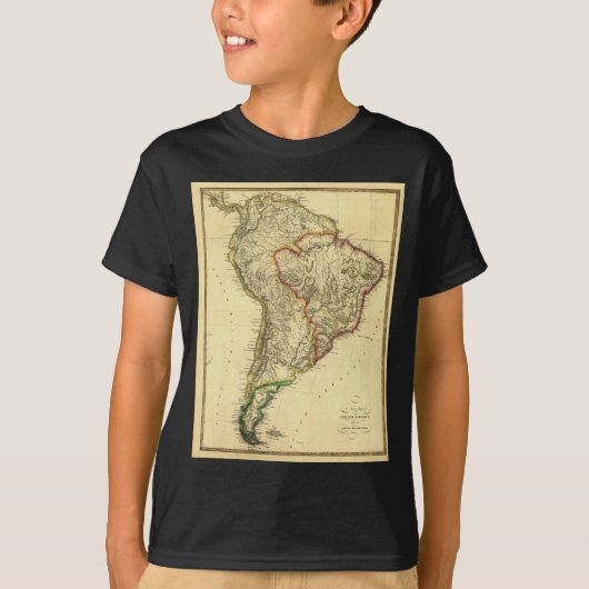 1817 Kaart van Zuid-Amerika T-shirt (Voorkant)