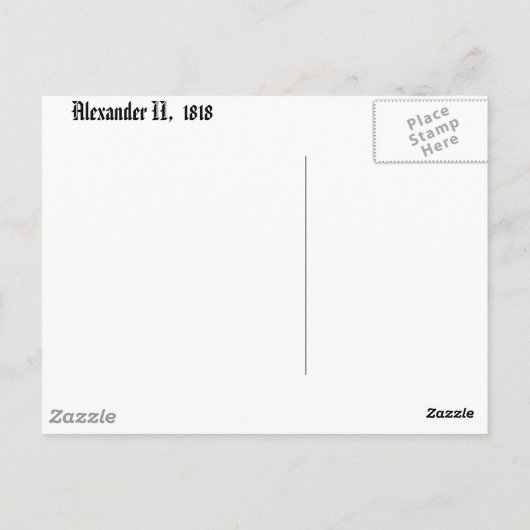 1818 Alexander Briefkaart (Achterkant)