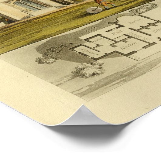  1818-huisontwerp — Afdruk van laag ontwerp Poster (Hoek)