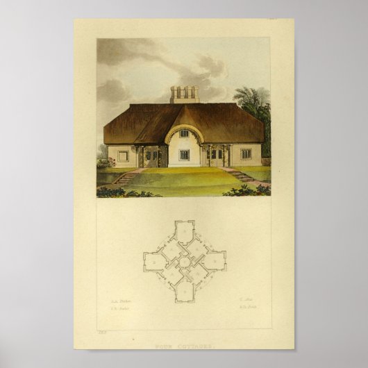 1818-huisontwerp — Afdruk van laag ontwerp Poster (Voorkant)