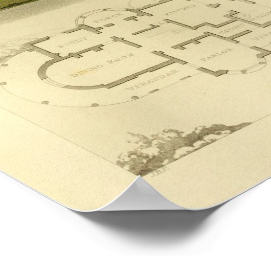  1818-huisontwerp — Afdruk van laag ontwerp Poster (Hoek)