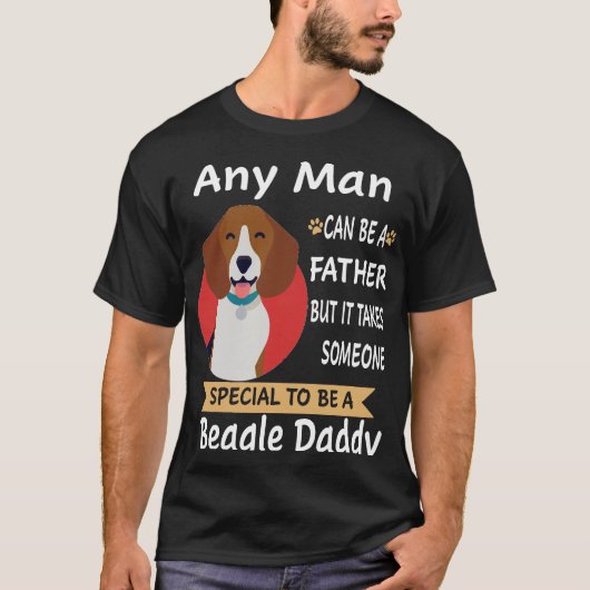 181 Elke Man Beagle Daddy T-shirt (Voorkant)