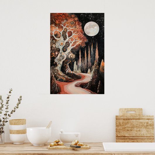 1820 Cosmic Surrealist Dreamscape Poster (Keuken)