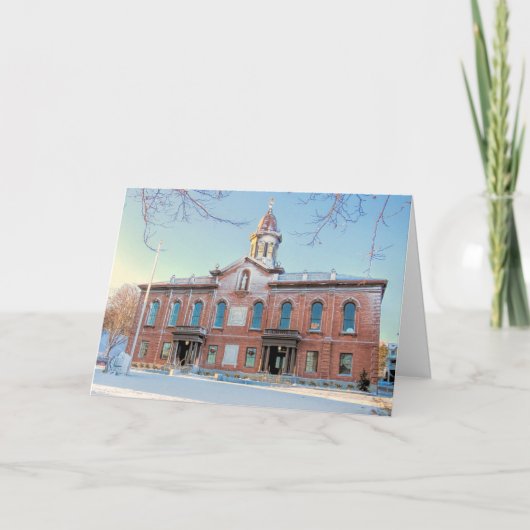 1820 Courthouse and Town Hall Plymouth MA Feestdagen Kaart (Voorkant)