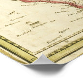 1820 Kaart van de deelstaat Maine Poster (Hoek)