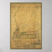1820 Map of Mississippi Poster (Voorkant)