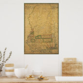 1820 Map of Mississippi Poster (Keuken)