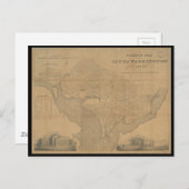 1820 Washington DC Map Briefkaart (Voorkant / Achterkant)