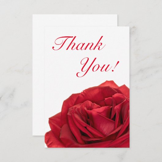 1822 - Rode bruiloft Roos Bedankkaart (Voorkant / Achterkant)