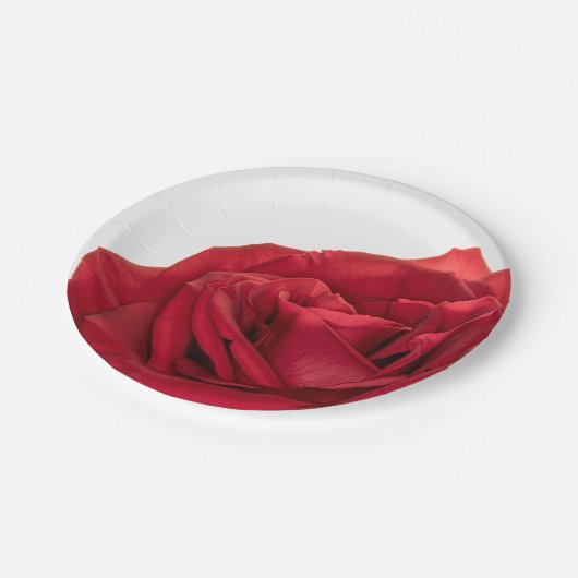 1822 - Rode bruiloft Roos Papieren Bordje (Gekanteld)