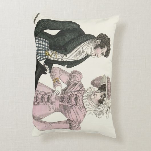 1823 Antiek bruiloft Man Vrouw Mode Accent Kussen (Achterkant (Verticaal))