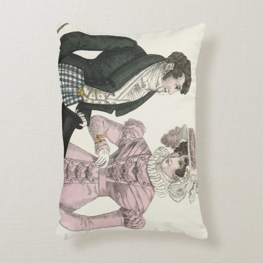 1823 Antiek bruiloft Man Vrouw Mode Accent Kussen (Voorkant(Verticaal))
