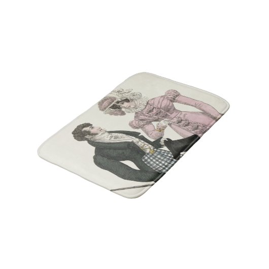 1823 Antiek bruiloft Man Vrouw Mode Badmat (Gekanteld)