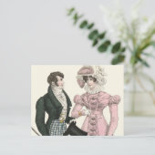1823 Antiek bruiloft Man Vrouw Mode Briefkaart (Staand voorkant)