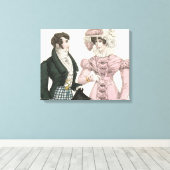 1823 Antiek bruiloft Man Vrouw Mode Canvas Afdruk (Insitu (Houten vloer))