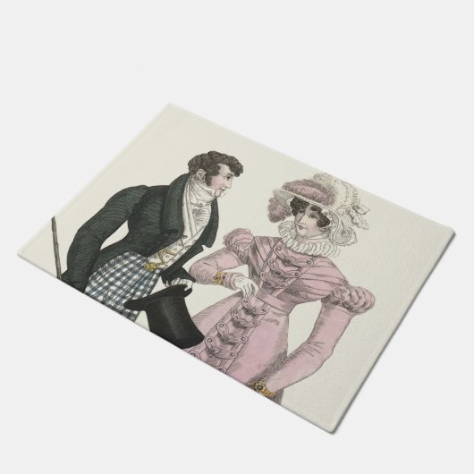 1823 Antiek bruiloft Man Vrouw Mode Deurmat (Schuin)