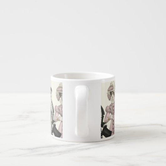 1823 Antiek bruiloft Man Vrouw Mode Espresso Kop (Achterkant)