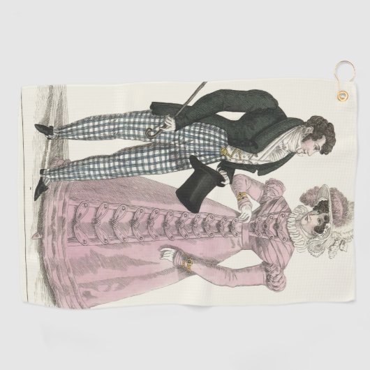 1823 Antiek bruiloft Man Vrouw Mode Golfhanddoek (Horizontaal)