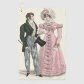 1823 Antiek bruiloft Man Vrouw Mode Golfhanddoek (Voorkant)