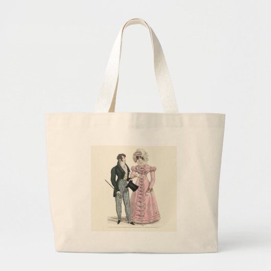 1823 Antiek bruiloft Man Vrouw Mode Grote Tote Bag (Voorkant)