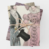 1823 Antiek bruiloft Man Vrouw Mode Inpakpapier Vel (In situ)