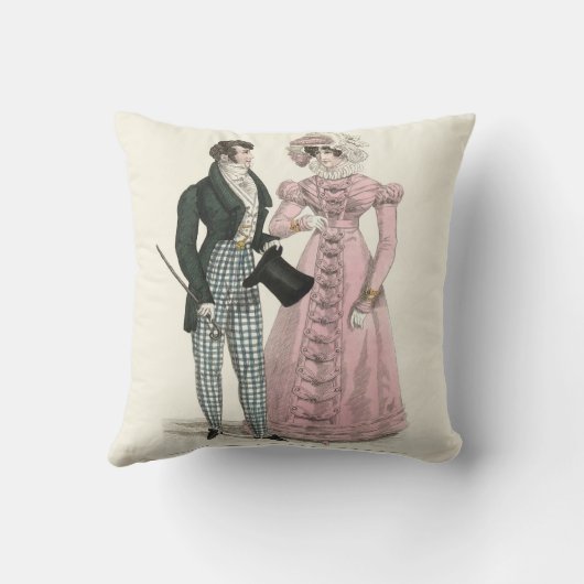 1823 Antiek bruiloft Man Vrouw Mode Kussen (Achterkant)