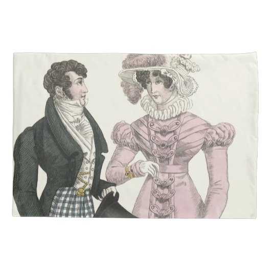 1823 Antiek bruiloft Man Vrouw Mode Kussensloop (Achterkant)