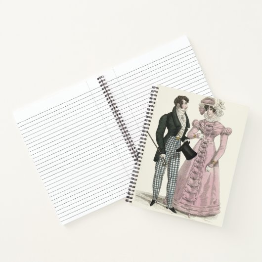 1823 Antiek bruiloft Man Vrouw Mode Notitieboek (Binnen)