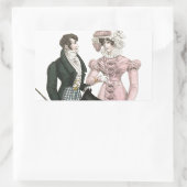 1823 Antiek bruiloft Man Vrouw Mode Rechthoekige Sticker (Tas)