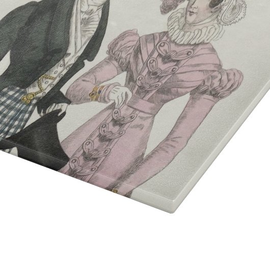 1823 Antiek bruiloft Man Vrouw Mode Snijplank (Hoek)