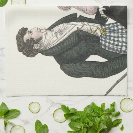 1823 Antiek bruiloft Man Vrouw Mode Theedoek (Gevouwen)