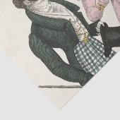 1823 Antiek bruiloft Man Vrouw Mode Tissuepapier (Detail)