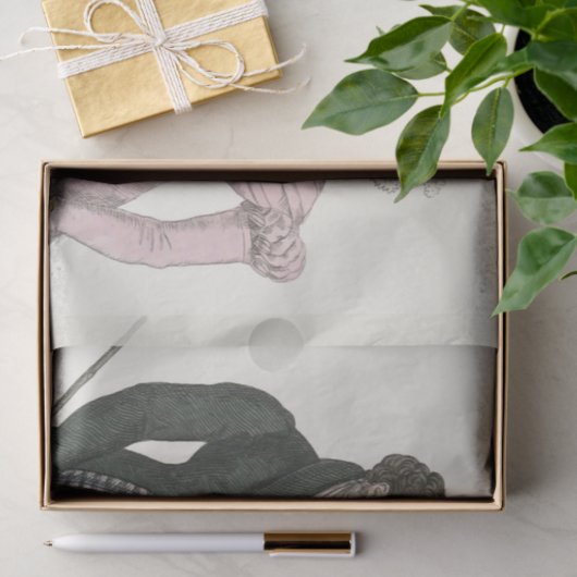 1823 Antiek bruiloft Man Vrouw Mode Tissuepapier (Geschenk)