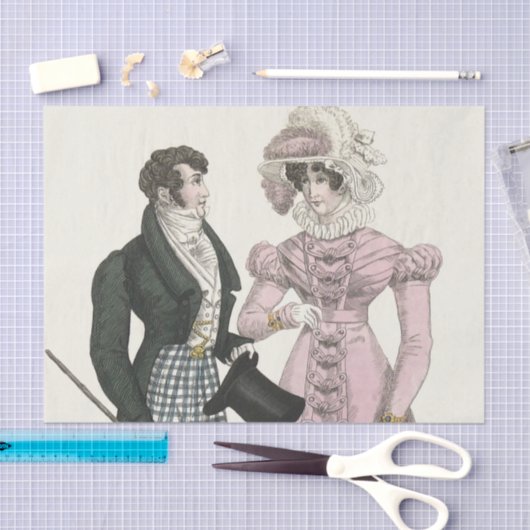 1823 Antiek bruiloft Man Vrouw Mode Tissuepapier (Craft)