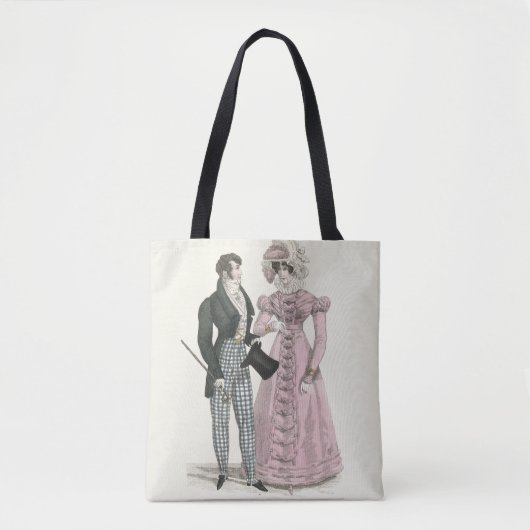 1823 Antiek bruiloft Man Vrouw Mode Tote Bag (Voorkant)