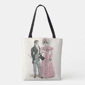 1823 Antiek bruiloft Man Vrouw Mode Tote Bag (Achterkant)