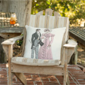 1823 Antieke Bruiloft Man Vrouw Mode Buitenkussen (Stoel)