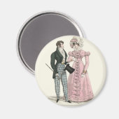 1823 Antieke Bruiloft Man Vrouw Mode Magneet (Voorkant / Achterkant)