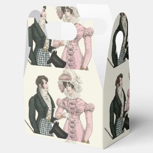 1823 Antieke Trouw Man Vrouw Mode Bedankdoosjes (Geopend)