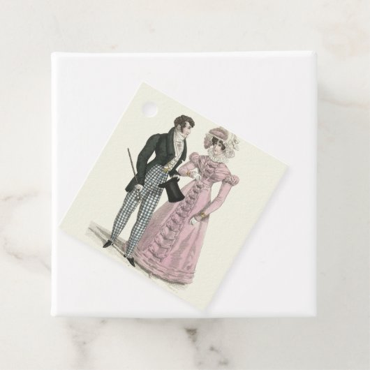 1823 Antieke Trouw Man Vrouw Mode Bedankjes Labels (In situ)