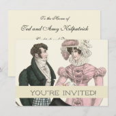 1823 Antieke Trouw Man Vrouw Mode Kaart (Voorkant / Achterkant)